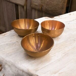 Set of 3 Vintage Copper Bowls